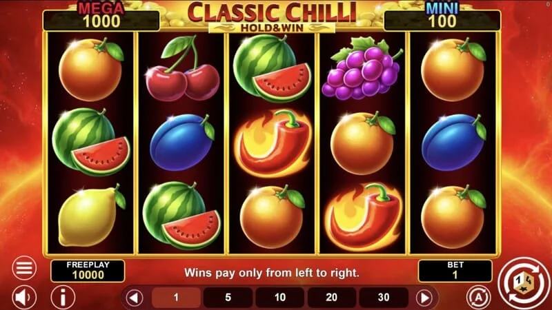 Classic Chilli Hold & Win - carretéis 5x3 com símbolos de pimenta